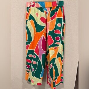 Christian Siriano Multicolor Linen Pants